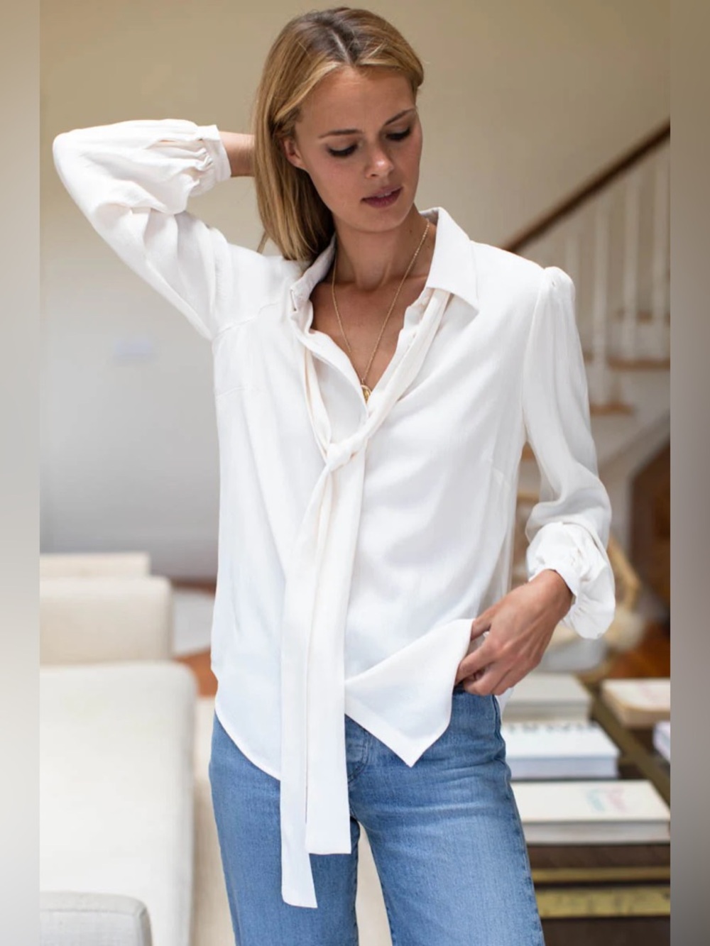 EMERSON FRY FRANKIE BLOUSE - IVORY CREPE